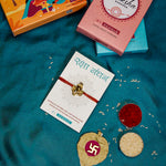 El Regalo OM Ganesha Red Thread Rakhi for Brother/Bhai/Bhaiya- Auspicious OM/Aum, Ganesha Rakhi with Roli Chawal Shagun, Rakhi Message Card in Rakhi Gift Box (Ganesha Red)
