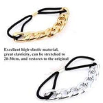El Regalo Metal Chain Ponytail Holder | Vintage Alloy Elastic Hair Rope Women Girl Hair Ties Ring Hair Accessories for Girls & Women (Golden & Silver)