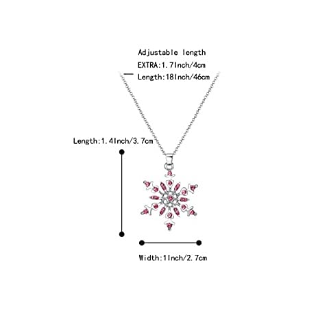 El Regalo Frozn Snowflake Crystal Necklace for Kids/Girls & Women- Crystals Snowflake Pendant Fashion Necklace