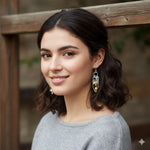 El Regalo Cute Vintage Owl Dangle Earrings for Women & Girls, Boho Ethnic Silver Tone Drop Earrings with Hook - Fashion Owl Jewellery Gift (Owl Style-2)