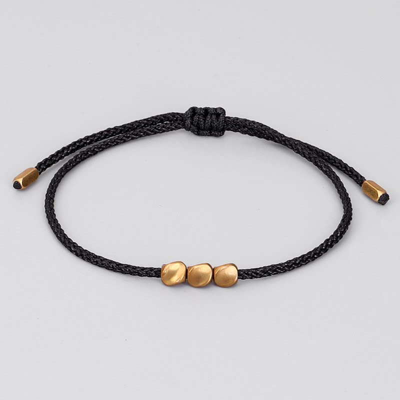 El Regalo 1 PC Feng Shui Handmade String Bracelet - Tibetan Unisex Bracelet for Girls/Boys/Men & Women (Black String Bracelet)