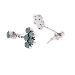 El Regalo 925 Silver Plated Fashion Statement Stones Sea Green Earrings for Woman & Girls/Earrings in Oxidized Silver Finish