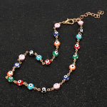 El Regalo Evil Eye Choker Necklace - Enameled Fashion Evil Eye Choker Necklace for Teen Girls & Women (Round Evil Eye Multi Color)