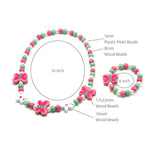 El Regalo Kids/Toddlers/Girls Wooden Beads Handmade Necklace & Bracelet Jewelry Sets (1 Necklace & 1 Bracelet): Kids Princess Jewelry Set (Butterfly Kids Jewelry Set)