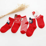 El Regalo 5 Pairs Christmas Cotton Warm Socks Children Cartoon Boys Girls Toddler Winter Autumn Xmas Funny Socks (XXL (12-16 Years))