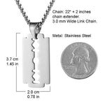 El Regalo 1 PC Men's Stainless Steel Necklace for Boys/Men- Gift for Him- Razor, Rings, Football, Cross (Razor)