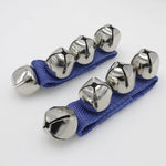 El Regalo 2PCs Jingle Bells Christmas Bracelets | Wrist & Ankle Bells for Party Favors, Musical Rhythm & Christmas Decor | Adjustable Percussion Instruments (Blue)