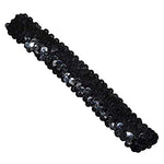 El Regalo Elastic Stretch Sparkle Glitter Fashion Sequin Headband for Babies, Kids, Girls,Teens (Black)