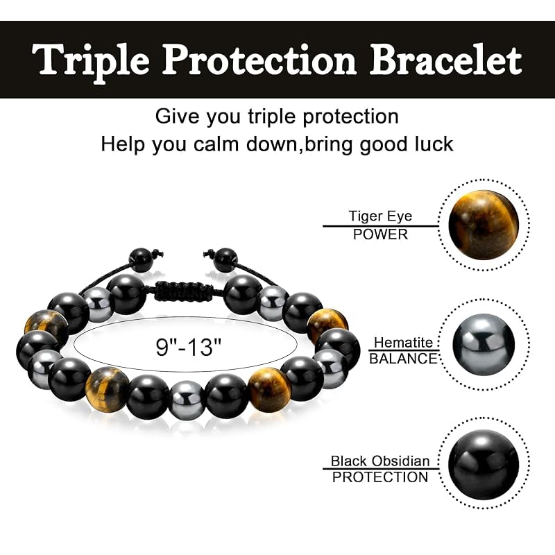 El Regalo "To My Brother Bracelet Rakhi for Bhai- Natural Beads Tripple Protection Handmade Bracelet Rakhi with Message Card, Roli Chawal in Rakhi Box