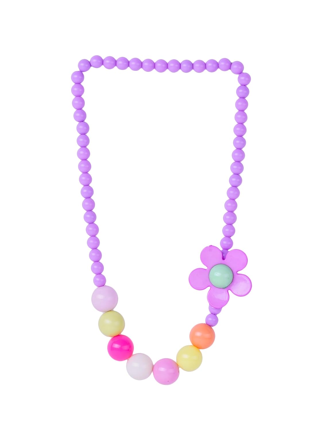 El Regalo Kids Girls Flower Necklace & Bracelet Jewelry Set- Girl Beaded Necklace Bracelet Colorful Kids Play Jewelry Princess Costume Jewelry (Purple)