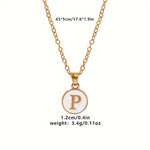El Regalo Unisex Personalized Name Initial Letters Pendant Necklace-Enamelled Name Initials Pendant with Stainless Steel Chain (P)