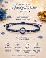 El Regalo Evil Eye CZ Bracelet Rakhi for Brother with Roli Chawal in Gift Box (Option-1)