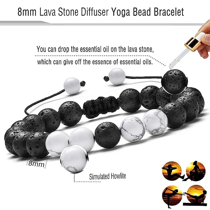 El Regalo Natural Stones Bracelet Rakhi for Brother- Handmade Rakhi with Roli Chawal Shagun, Message Card in Rakhi Gift box for Bhaiya/Bhai/Brother (Option-8)