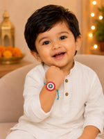 El Regalo Kids Rakhi- Crochet handmade Rakhis for Little Brother/Niece/Nephew with shagun, Rakhi Message Card in Rakhi Gift Box - for Kids/Babies/Toddlers (Captain America Kids Rakhi)