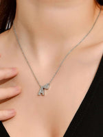 El Regalo Heart A Initial Letter Pendant Necklace- Stainless Steel A Heart Necklace for Girls & Women (Silver)