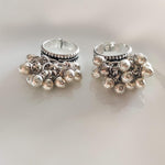 El Regalo Ghungroo Toe Rings for Women | Beautiful Oxidized German Silver Toe Rings Set (1 Pair)