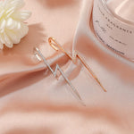 El Regalo 2PCs Fancy Lightning Bolt Edgy Hook Pin Ear Cuff Earring for Girls & Women - Ear Crawler Ear Pins (1 Gold & 1 Silver)