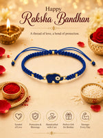 El Regalo 1PC Elephant Evil Eye Rakhi for Brother with & Message Card in Rakhi Gift Box- Rakhi for Brother/Bhabhi/Niece or Nephew (Dark Blue Elephant Rakhi)