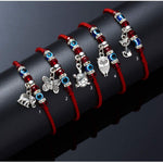 El Regalo Unisex Adult Lucky Kabbalah Evil Eye Hamsa Braided Adjustable Strand Macram Bracelets Set - 5 Pieces - Charms Option -2