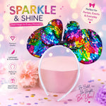 El Regalo Kids Sequin Mouse Ear Hairband with Bow for Girls | Cute Cartoon Mouse Headband | Glitter Party Hair Accessory | Fancy Dress Hair Band for Birthday, Theme Party, Halloween, Christmas & Photoshoot