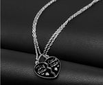 El Regalo Girl's Little Sis Big Sis Bff Best Friends Puzzle Heart Matching Pendant Necklaces Set (Black) 2 Pieces