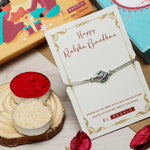El Regalo 1PC Auspicious CZ Shell Bracelet Chain Rakhi for Brother- Designer Sankh Rakhi with Roli Chawal, Message Card in Rakhi Gift Box for Bhaiya/Bhabhi/Niece or Nephew