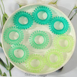 El Regalo 9 Pcs Spiral Hair Ties, No Crease Coil Hair Ties, Phone Cord Hair Ties for Thick Hair - Ponytail Holder Elastics for Kids/Girls/Women (Gradient Green)