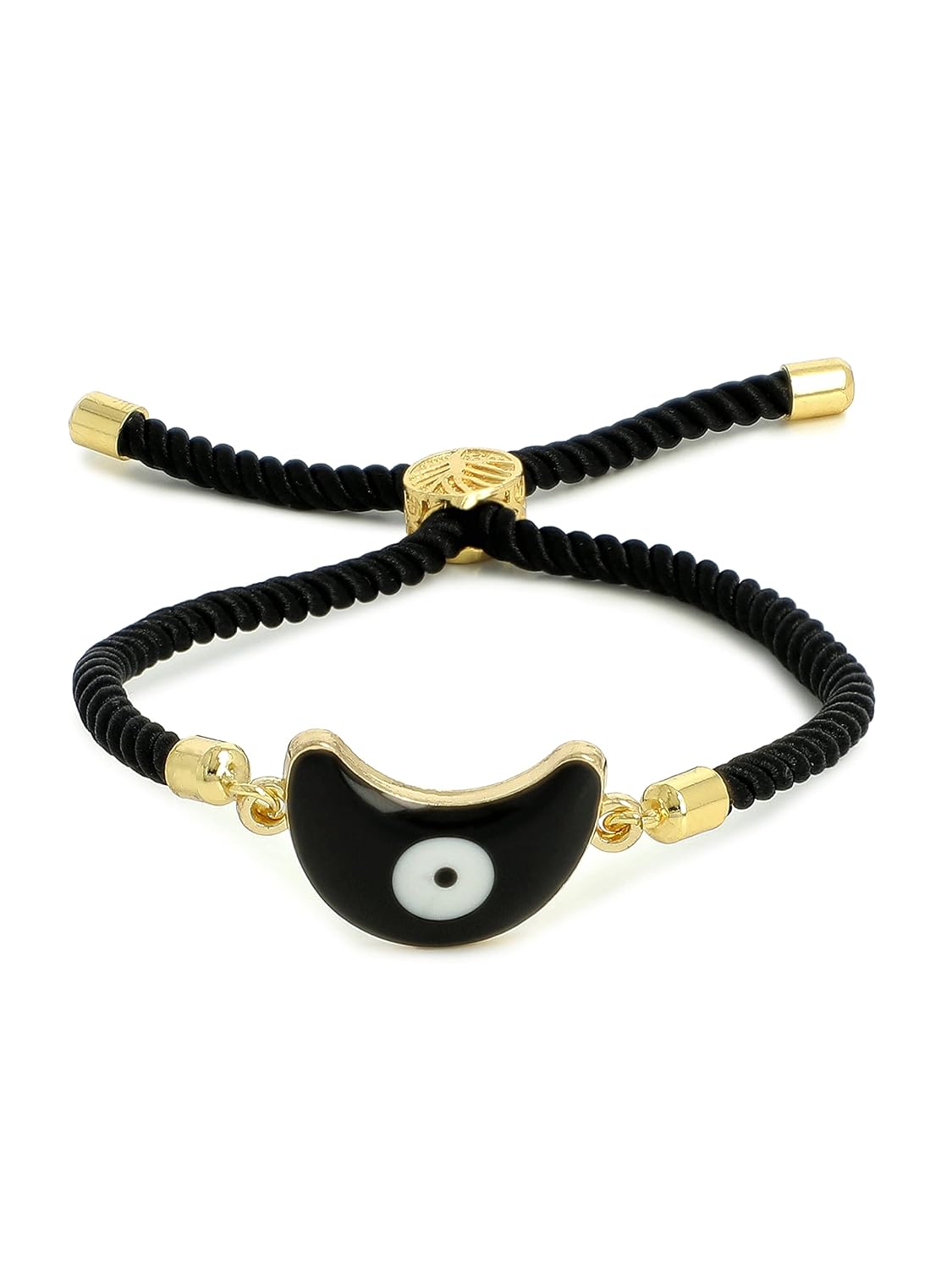 El Regalo 1PC Evil Eye Rakhi with shagun & Message Card Gift Box- Crescent Moon Evil Eye Unisex Rakhi for Brother/Bhabhi/Niece or Nephew (Black Moon Evil Eye Rakhi)