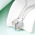 El Regalo 2 PCs Girls Sister Necklace Gifts, Big Sister Little Sister Jewelry Gift for 2,Rainbow Broken Heart BFF Friendship Pendant for Kids Teens Women (Big Sis Lil Sis)