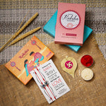 El Regalo 2PCs Evil Eye Rakhi Combo Set for Bhai-Bhabhi or Bhai-Bhatija/Bhatiji- 2 Evil Eye Rakhis with Roli Chanwal, Rakhi Card in Rakhi Gift Box (Option-8)