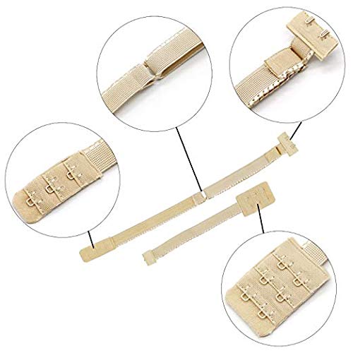 El Regalo Women's Adjustable 2 Hook Bra Extender Strap/Bra Converter for Backless or Low Back Dresses (Beige)
