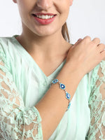 El Regalo Evil Eye Enameled Fashion Bracelet for Girls & Women- Gift for Her- Evil Eye Love, Good Luck & Protection Bracelet (Turquoise Blue Evil Eye Bracelet)