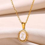 El Regalo Unisex Vintage Style Waterproof Name Initial Letters Pendant Necklaces - Stainless Steel Golden Initials Jewelry - Hypoallergenic Letters Pendant Chain (Letter X)