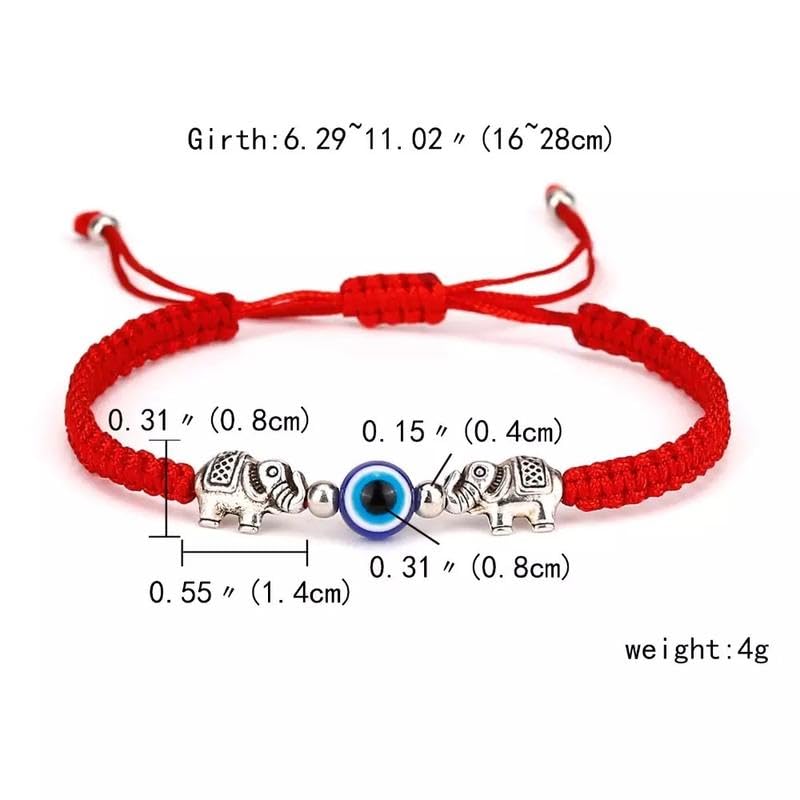 El Regalo 1 PC Red Thread Evil Eye Handmade Rakhi for Brother- Rakhi Gift Box with Evil Eye Rakhi, Shagun Pack & Message Card in Gift Box - Rakhi for Bhai/Bhabhi/Bhatija/Bhatiji (Elephant Evil Eye)