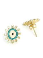 El Regalo 2 Pairs Evil Eye Enameled Post Back Stud Earrings for Girls & Women- Cute & Colorful Turkish Lucky Evil Eye Studs (Evil Eye Studs Option-2)