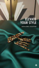 El Regalo 5-Piece Premium Acrylic Resin Hair Clip Set - Trendy Tortoise Shell & Marble Geometric Barrettes | Non-Slip Alligator Clips & Luxury Hair Pins for Women & Girls | Stylish Hair Accessories