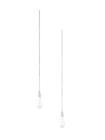 El Regalo 1 Pair Long Needle- Threader Earrings- Trendy, Contemporary, Fashionable Sui Dhaaga Earrings with Pearl-Shell, Butterfly, Pearl Drops, Heart, Mermaid Charms (Silver Drop Pearl Threader)