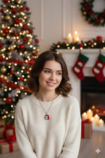 El Regalo Christmas Pendant Necklace for Girls & Women | Cute Xmas Charm Necklaces with Gift Card | Santa, Tree, Penguin, Elf, Mitten, Box & Festive Winter Designs | Holiday Jewellery for Kids & Adults (Gift Box Necklace)