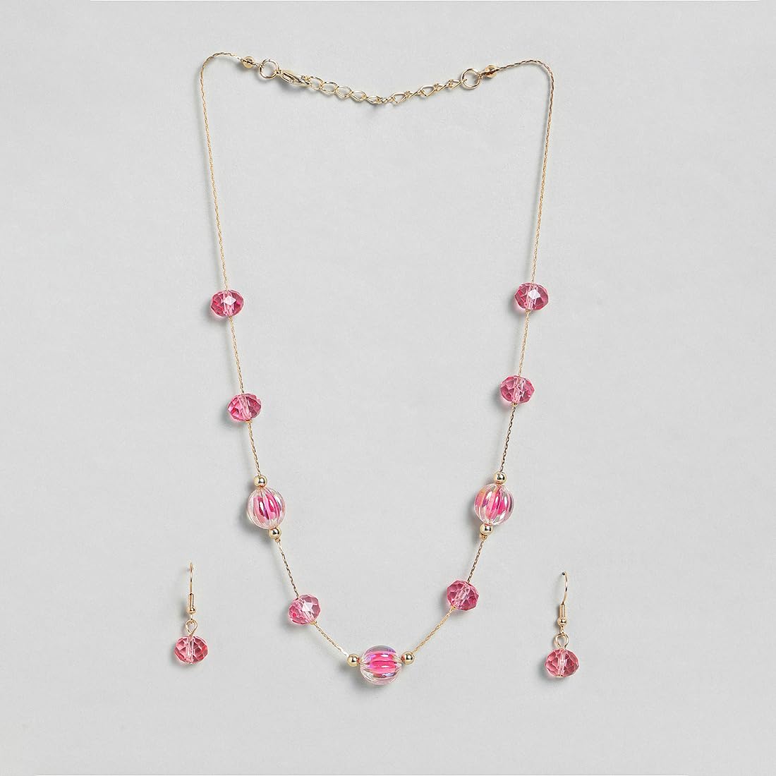 El Regalo Kids Jewelry Combo Set of 2 Necklaces & 2 Earrings Pairs- Shimmering Crystals Beads Necklace & Earrings Jewelry Set for Kids/Girls & Teens (Option-6)