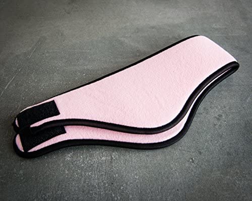 El Regalo 1 PC Fleece Ear Warmer Unisex Sports Headband with Velcro, Cozy Fleece Ski Ear Muff Stretch Winter Earmuff Headband Hair Band Running Headband for Men & Women (Pink)