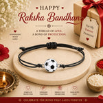 El Regalo 1PC Sports Balls Bracelet Rakhi for for Brother- Rakhi for Sports Lover Bhai with Roli-Chawal Shagun, Message Card in Gift Box for Kids/Adults (Soccer Ball)