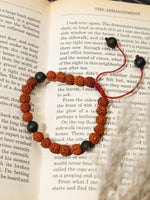 El Regalo 1 PC Rudraksha Rakhi with Lave Beads for Brother- Lord Shiva Rudraksha Rakhi with Roli Chawal, Rakhi Message Card in Rakhi Gift Box for Bhai/Nephew