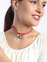 El Regalo Evil Eye Choker Necklace - Handwoven Bohemian Contemporary Evil Eye Macrame Adjustable Choker Necklace for Teen Girls & Women (Evil Eye Choker-5)