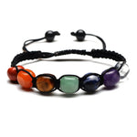 El Regalo 7 Chakra Unisex Bracelet | Stone Yoga Reiki Healing Crystal Braided Rope | Energy Balancing Beads for Chakra Balancing
