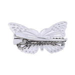 El Regalo 2 Pcs Barrette Hollow Out Golden Butterfly Metal Hair Clips For Girls & Women (Set Of 2) (Silver)