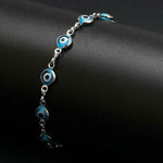 El Regalo Evil Eye Rakhi for Brother/Bhai with Roli Chawal, Rakhi Message Card in Rakhi Gift Box (Silver Blue)