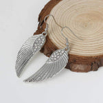 El Regalo Shimmering Feather/Angel Wings Earrings with Stones for Girls & Women (Silver)