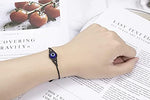 El Regalo 2 PCs Lucky Evil Eye Handwoven Adjustable Unisex Bracelets - Protection Evil Eye Bracelet Set (2 Black)