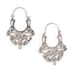 El Regalo 2 Pairs Bohemian Carved Filigree Hoop Earrings Combo for Girls & Women (Option-1)