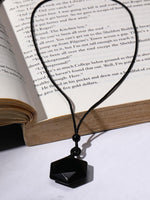 El Regalo Natural Healing Stones Hexagram Pendant Unisex Necklace for Men/Women (Black)